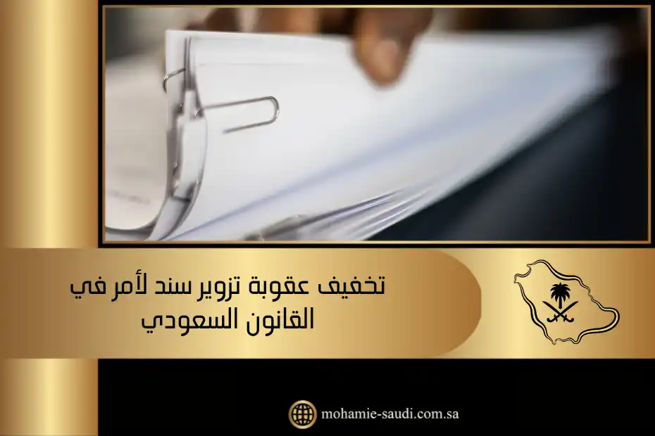 تخفيف عقوبة تزوير سند لأمر في القانون السعودي